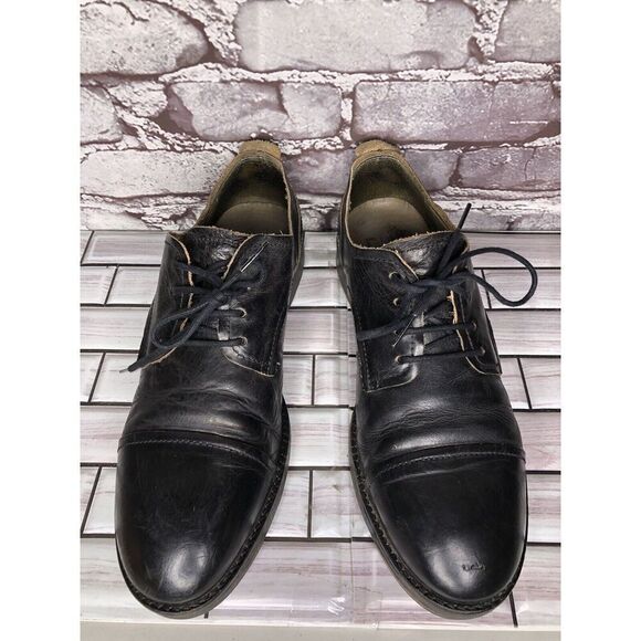 Fly London Black Leather Cap Toe Comfort Lace Up Oxfords Shoes Men Sz 43EU/10M - Picture 13 of 16
